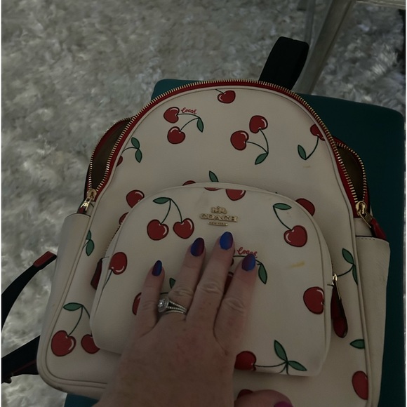 Coach heart cherries court backpack EUC - Picture 5 of 10